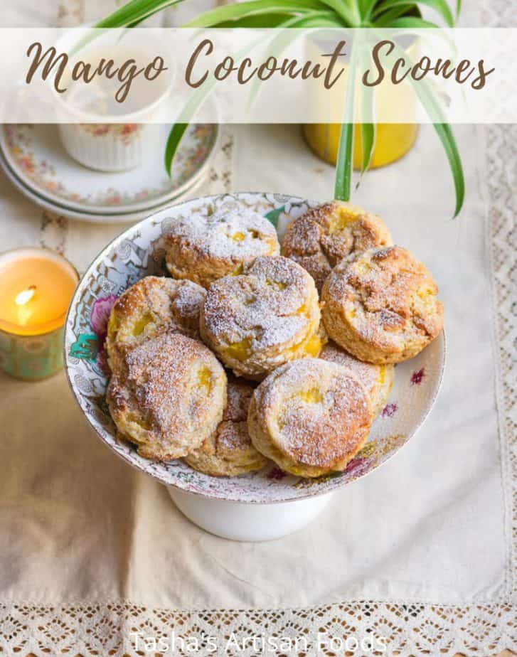 Mango Coconut Scones | Easy Eggless Mango Scones Recipe