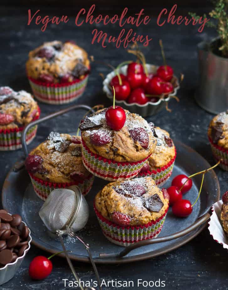 Vegan Chocolate Cherry Muffins | Easy Fresh Cherry Muffins with Chocolate