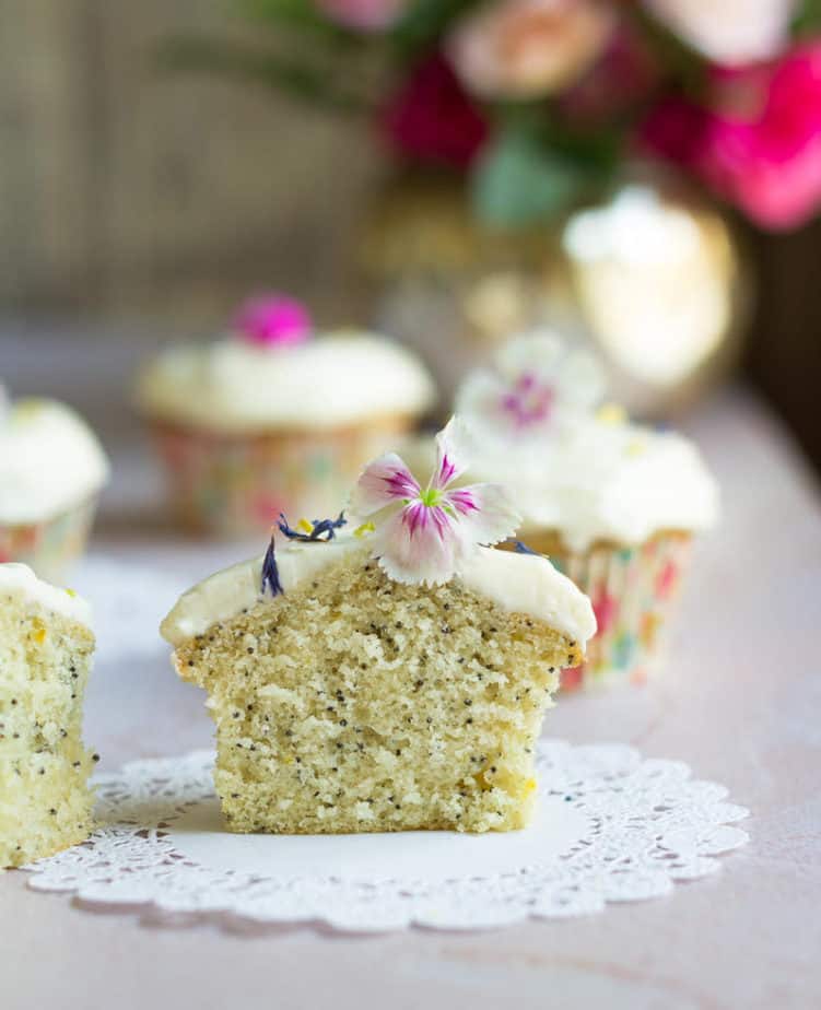 Lemon Poppyseed Cupcakes | Easy Lemon Cupcakes with Cream Cheese Frosting