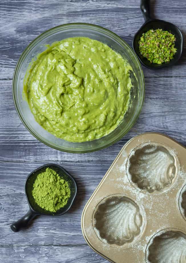 Matcha Pistachio Madeleines | Vegan Matcha Madeleines Recipe