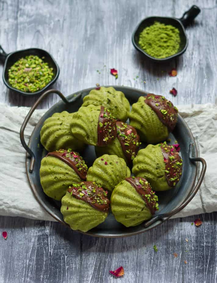 Matcha Pistachio Madeleines | Vegan Matcha Madeleines Recipe