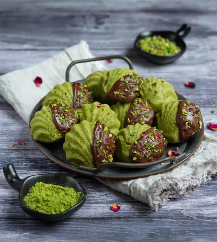 Matcha Pistachio Madeleines | Vegan Matcha Madeleines Recipe