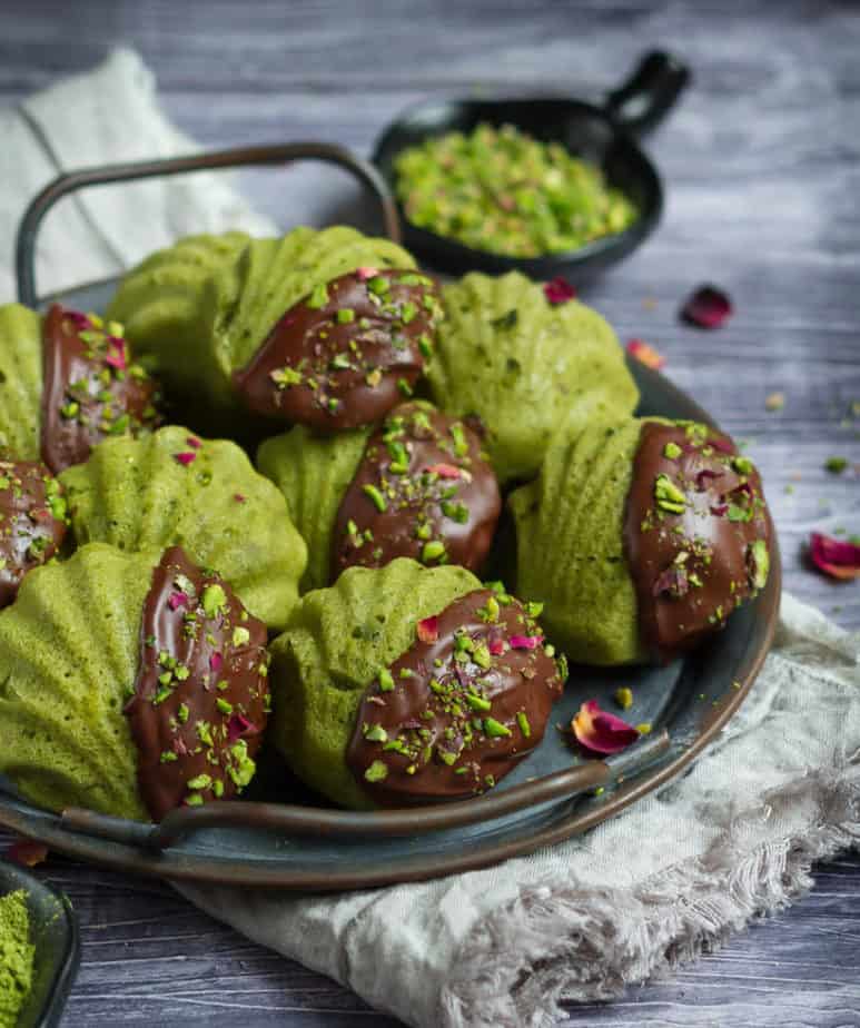 Matcha Pistachio Madeleines | Vegan Matcha Madeleines Recipe