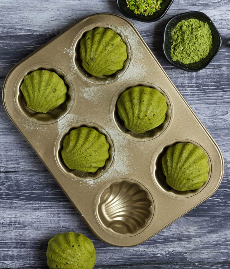 Matcha Pistachio Madeleines | Vegan Matcha Madeleines Recipe