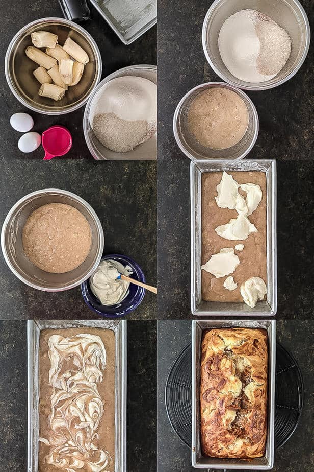 Steps for making Cream Cheese Swirl Banana Bread