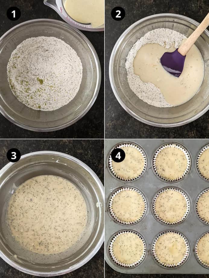 Steps for making Lemon Poppyseed Cupcakes | Easy Lemon Cupcakes with Cream Cheese Frosting