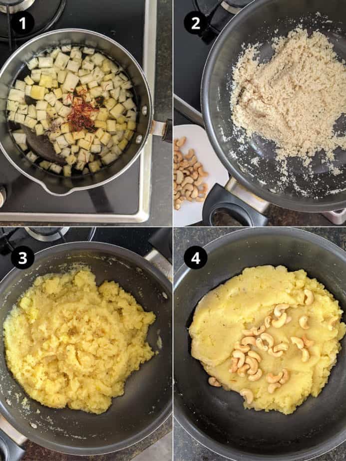 Steps for making Pineapple Sheera | Pineapple Kesari | Pineapple Halwa