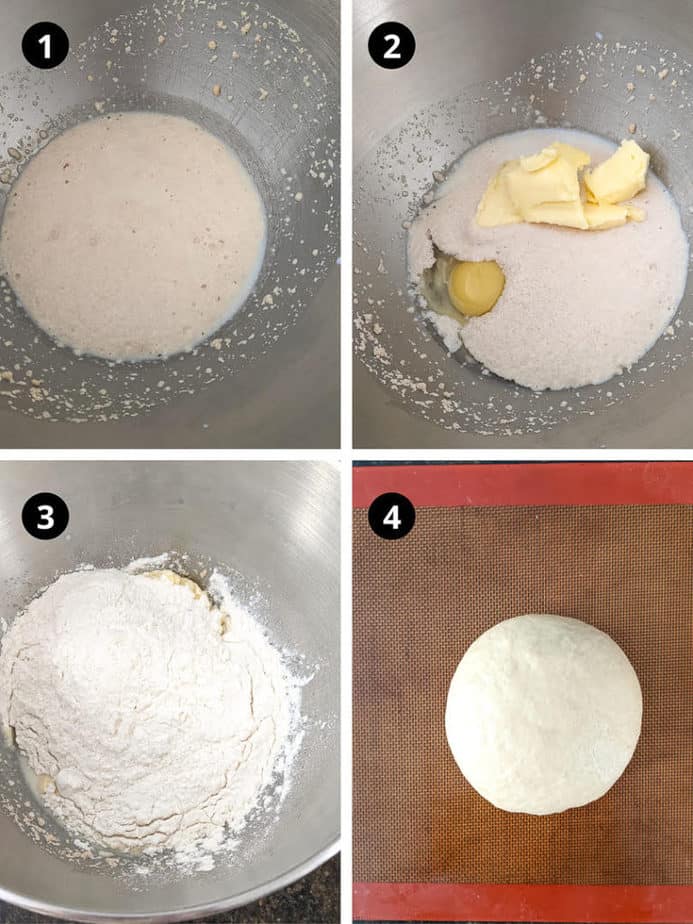 Steps to make Parker House Rolls' Dough