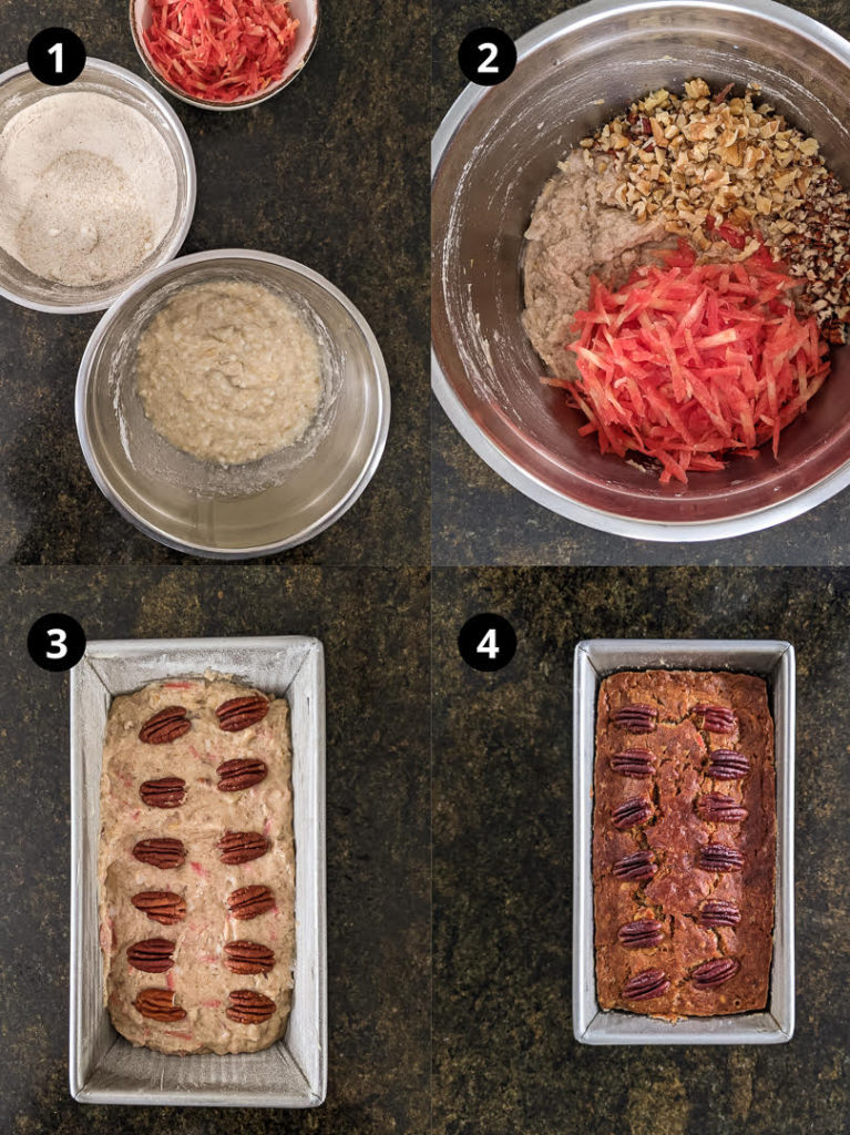 Steps for making Banana Carrot Bread | Eggless banana carrot bread