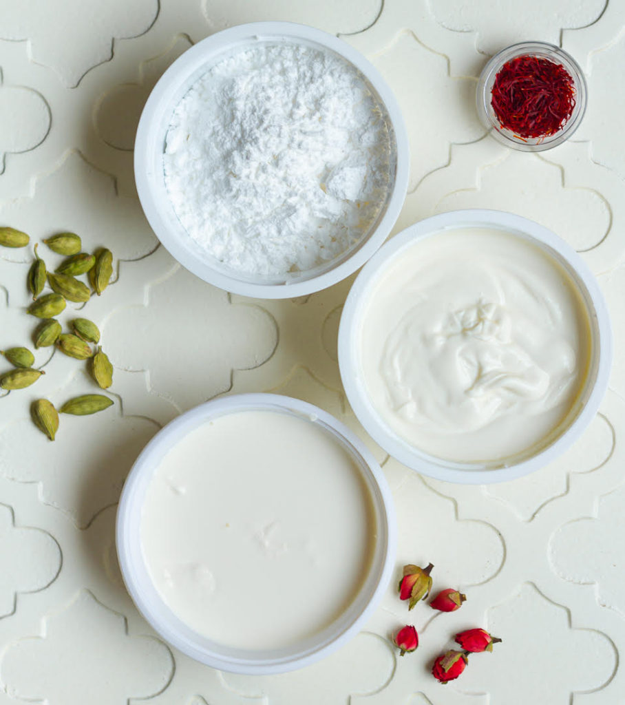 Ingredients for cheesecake filling
