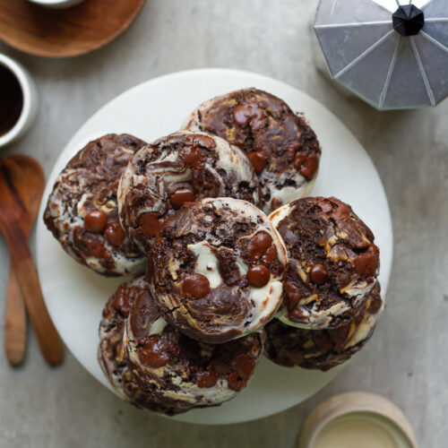 Chocolate Cream Cheese Muffins | Eggless Chocolate Cream Cheese Muffins