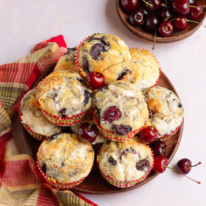 Cherry Cheesecake Muffins | Eggless Cherry Cream Cheese Muffins