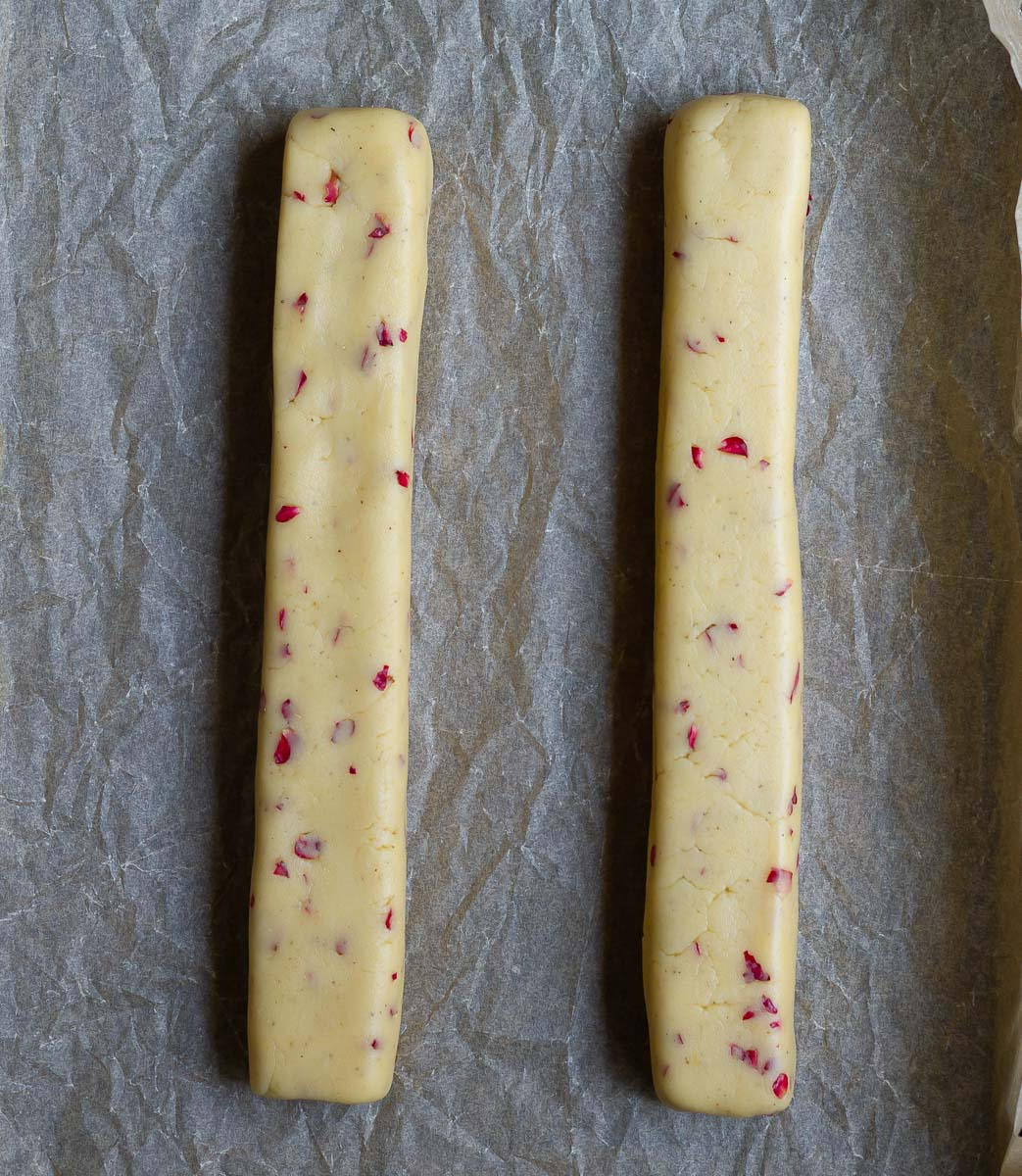 Shape the dough into 2 logs