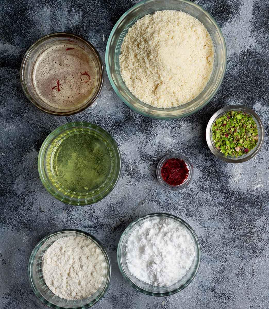 Ingredients for making Pistachio Financiers