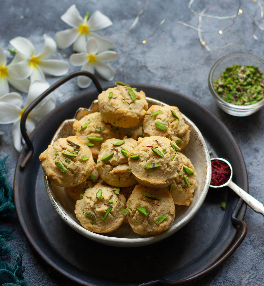 Pistachio Financiers Recipe | Pistachio Saffron Financiers