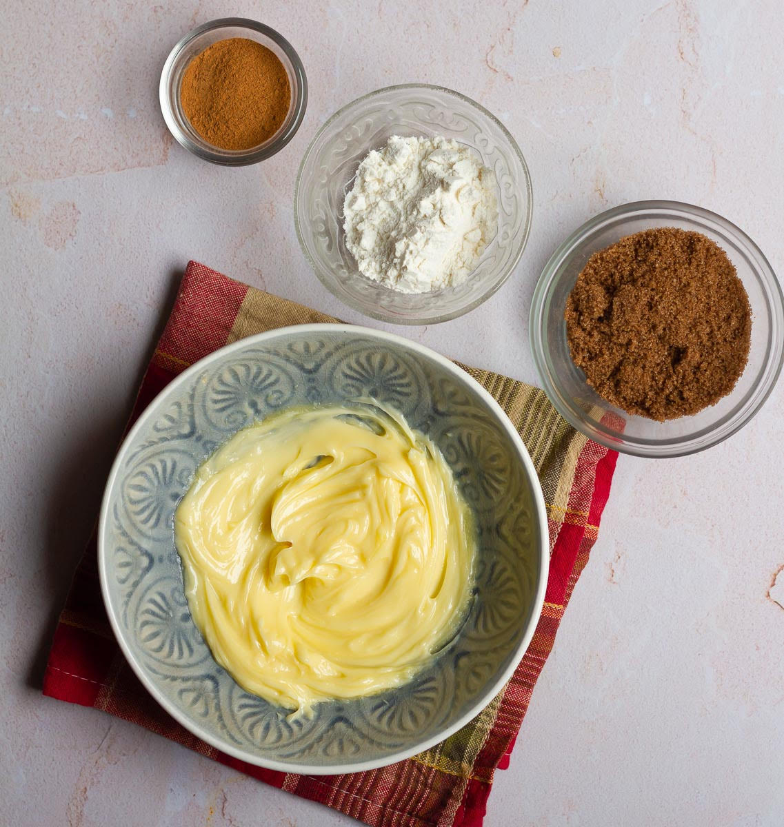 Ingredients for the cinnamon topping.