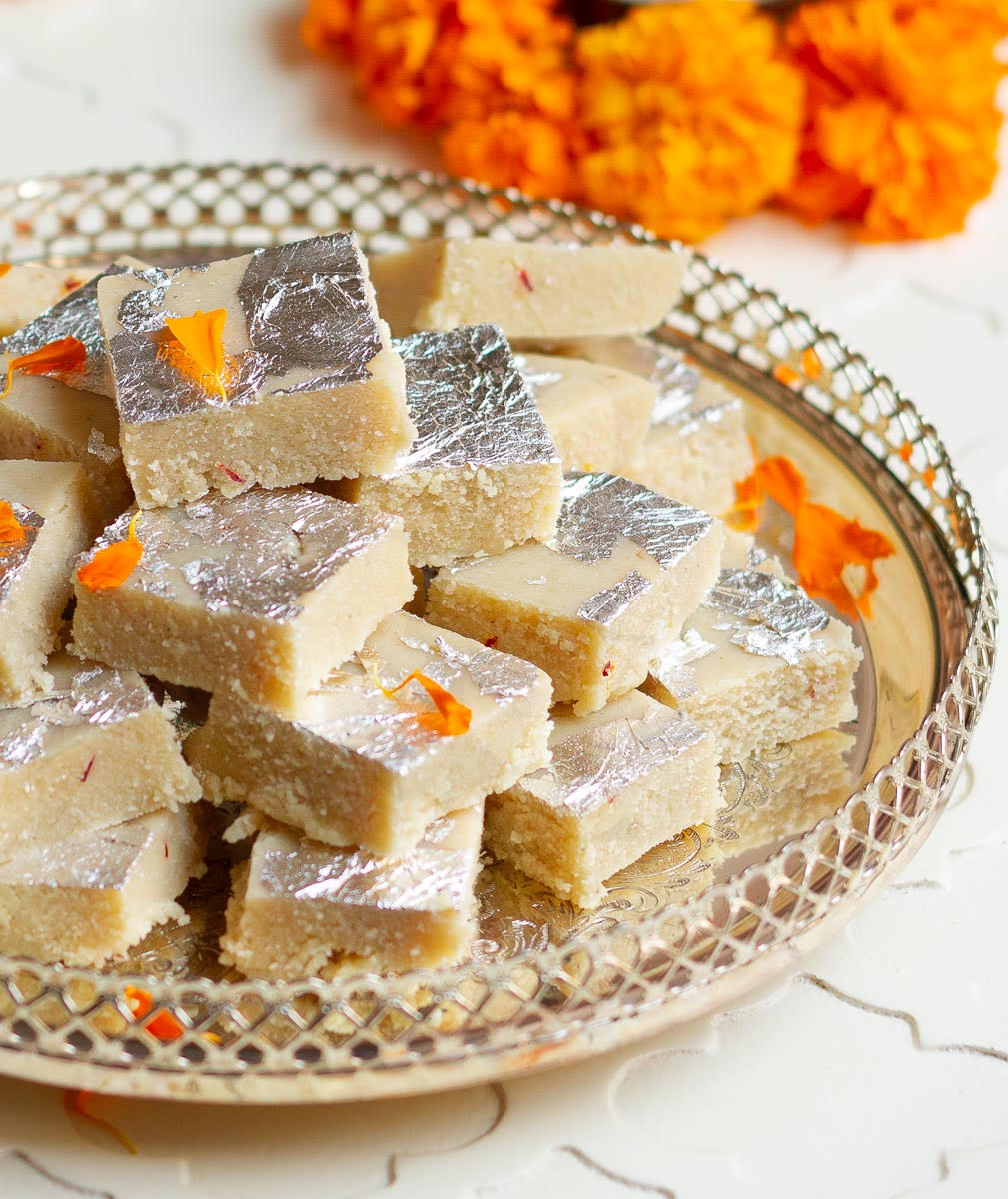 Easiest Almond Burfi - Badam Burfi Recipe