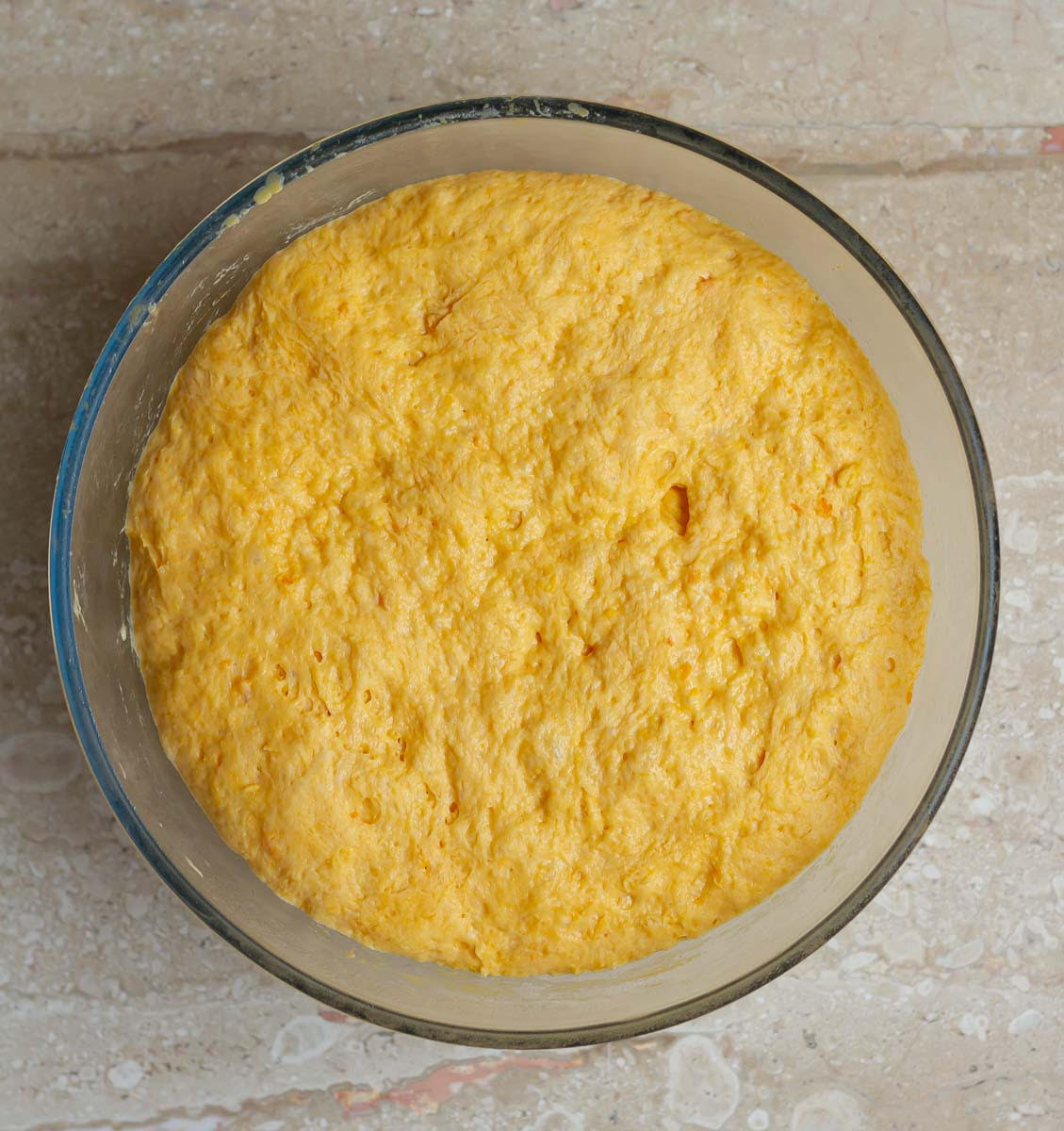 Ready to use dough after a day's rest in the refrigerator