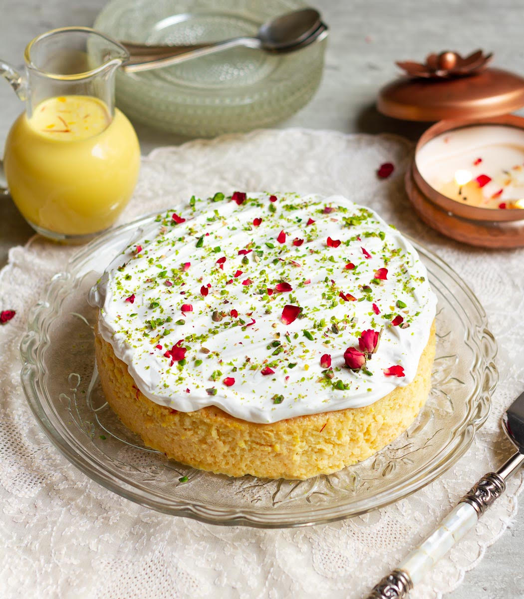 Saffron Tres Leches Cake | Saffron Milk Cake
