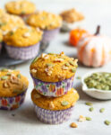 2 muffins stacked on top of each other.