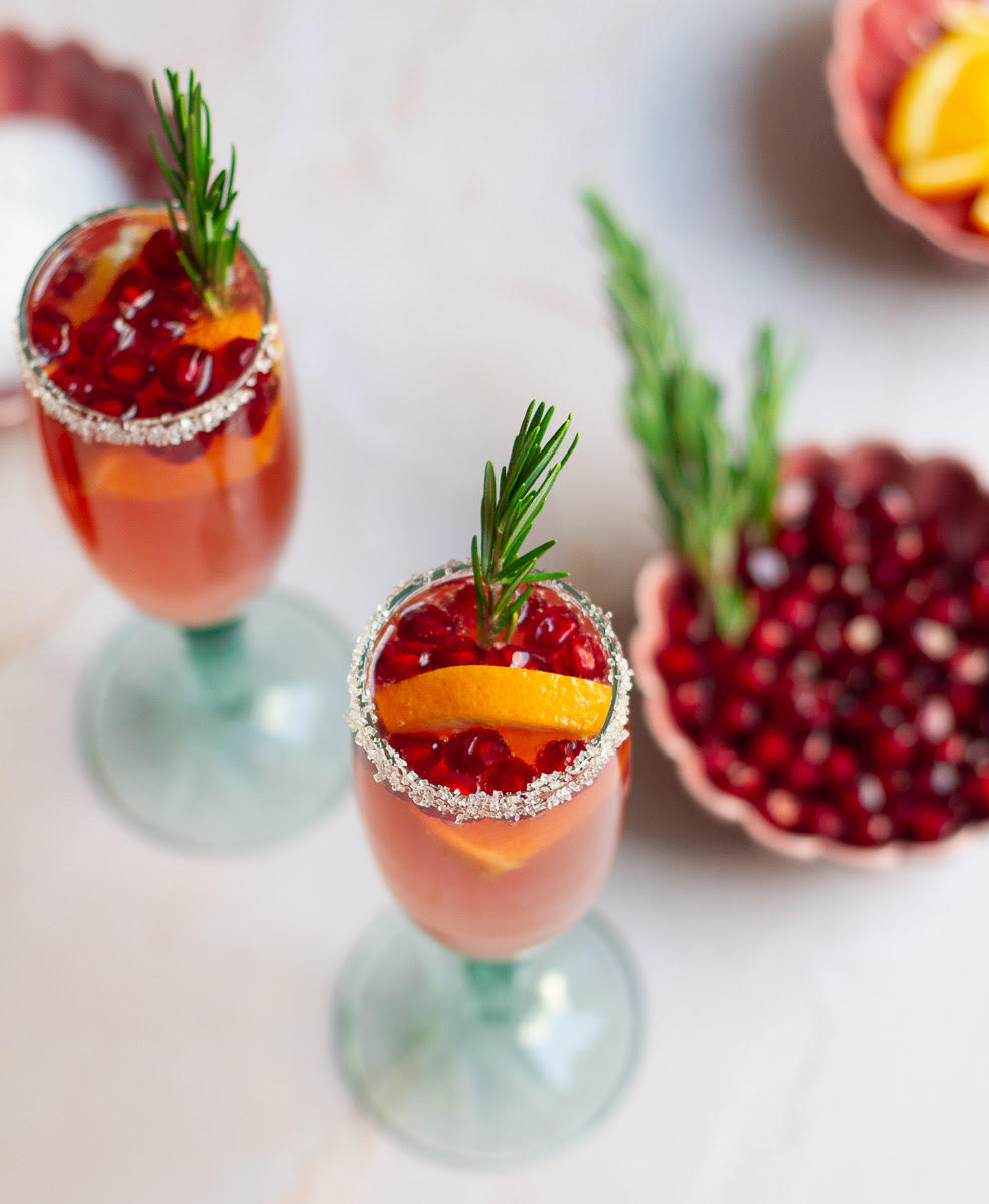 Pomegranate Mimosa: Sparkling Wine Cocktail