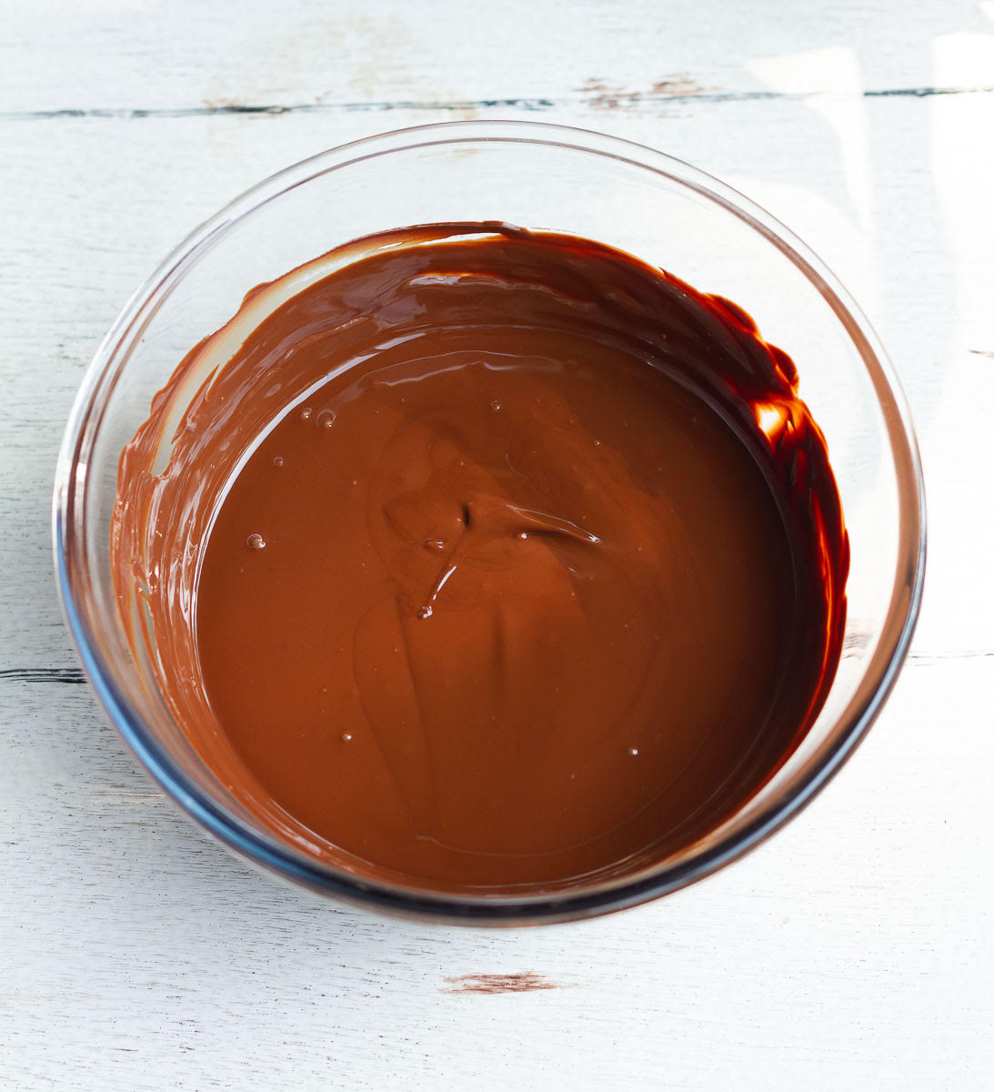 Melted chocolate in a bowl.