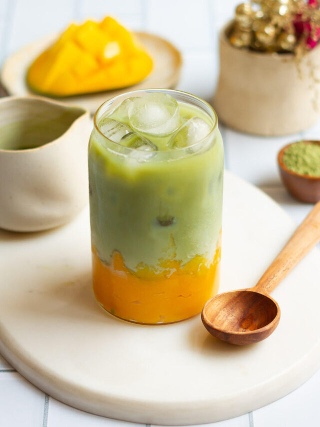 The Perfect Mango Matcha Latte