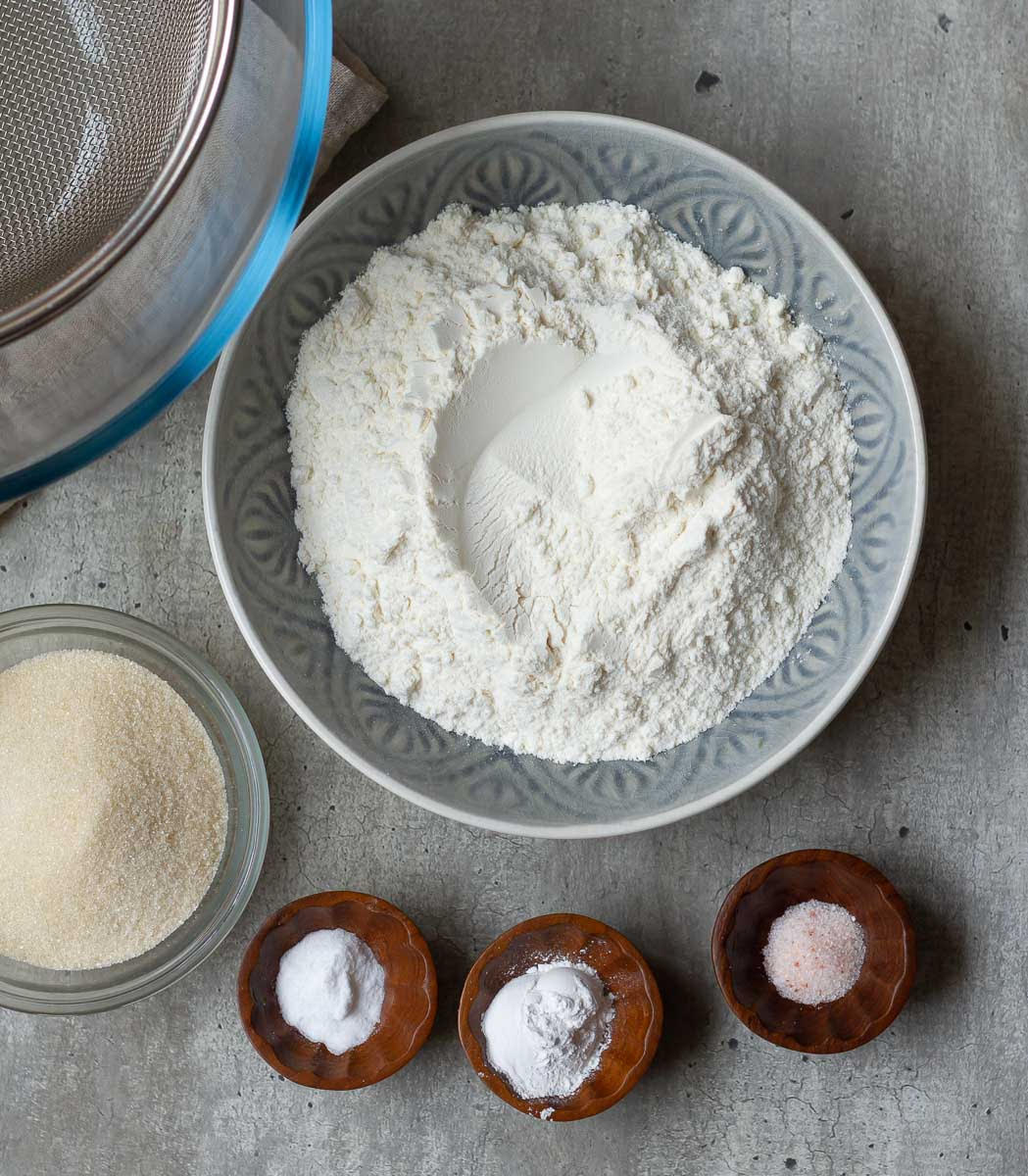 Dry Ingredients for the mango cake.