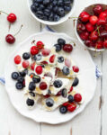 yogurt bark with blueberries and cherries.