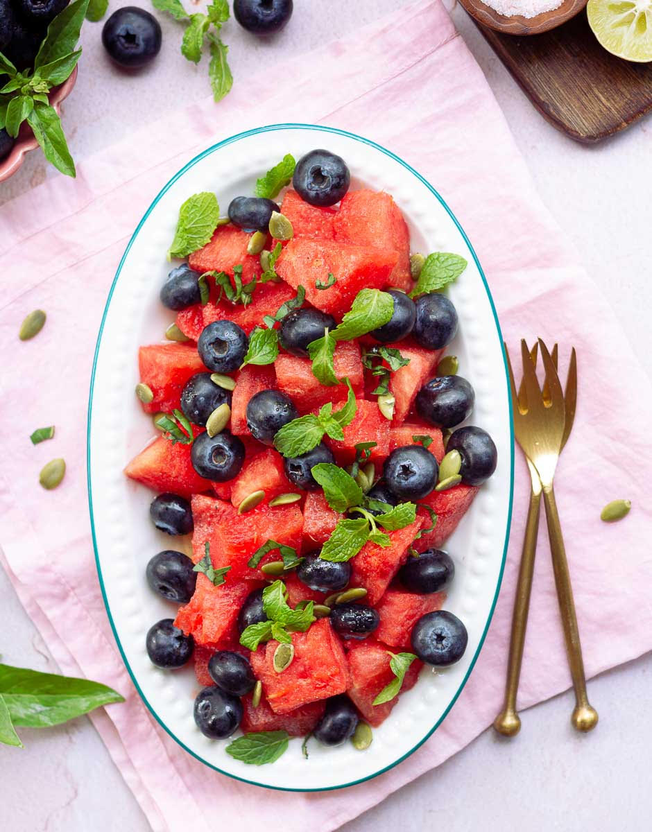 Watermelon Blueberry Salad