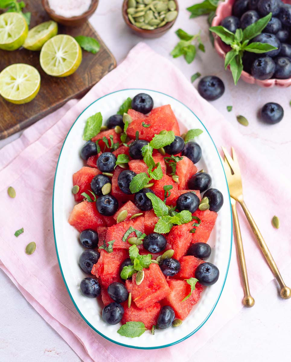 Watermelon Blueberry Salad