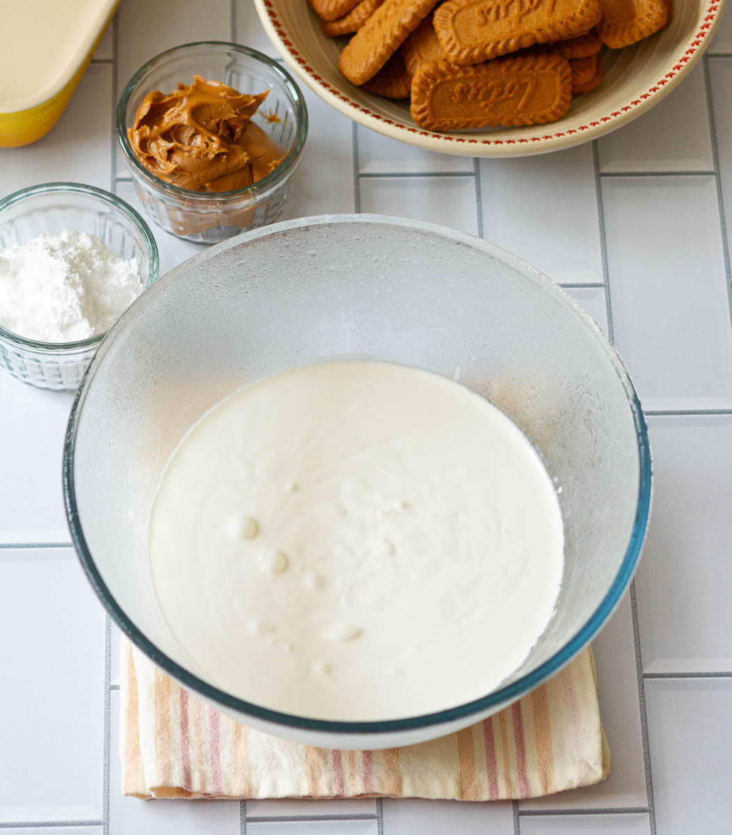 Ingredients for making Biscoff Icebox Cake