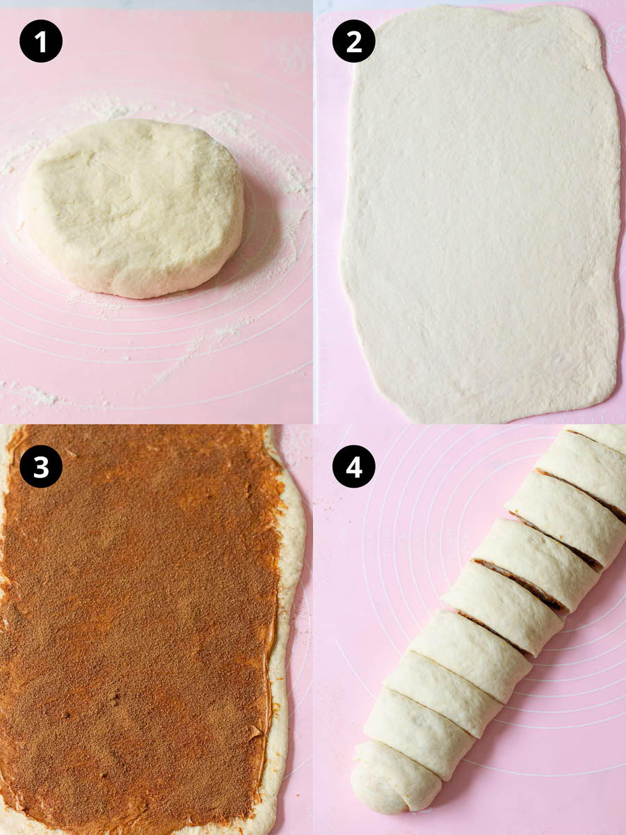 steps for making the filling for the Biscoff Cinnamon Rolls
