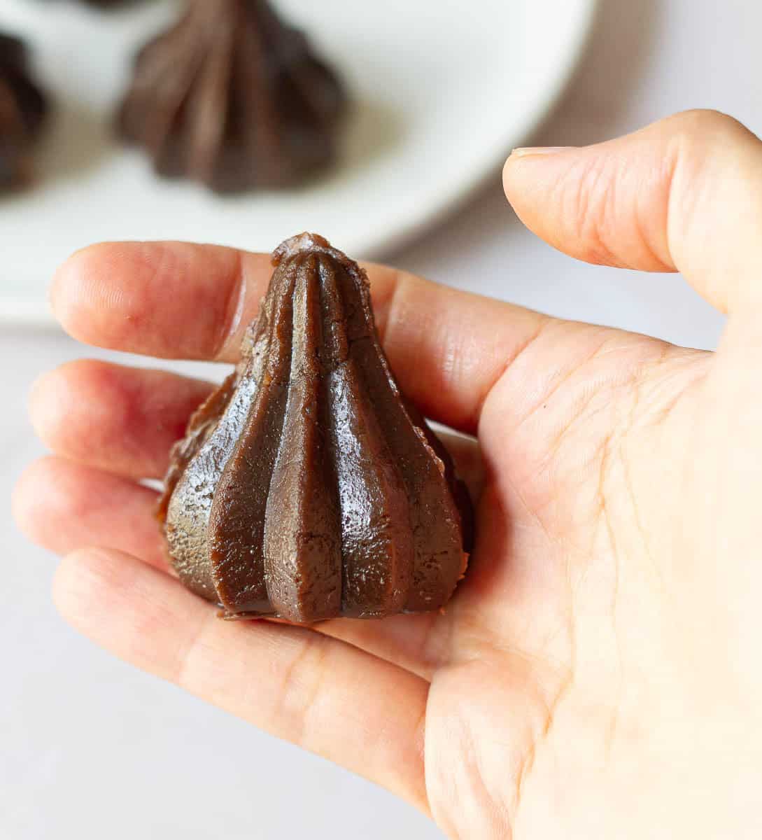 unmolded chocolate modak