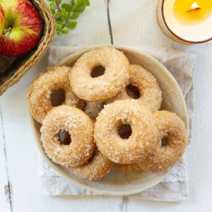 Baked Apple Donuts with Cinnamon Sugar