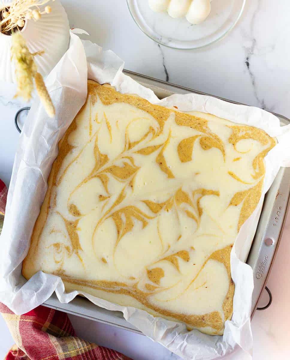 Pumpkin Swirl Cheesecake Bars