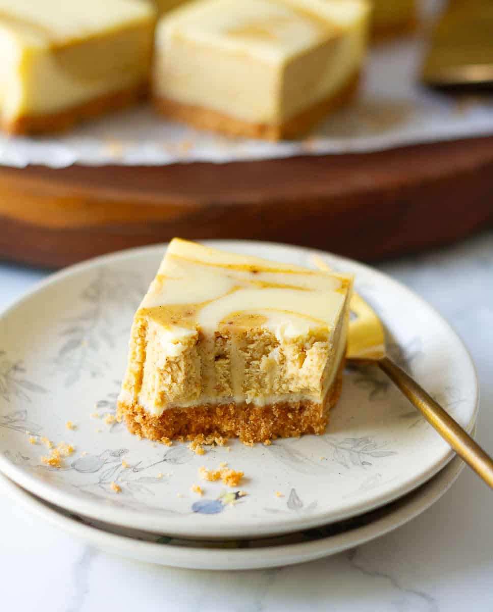 Pumpkin Swirl Cheesecake Bars