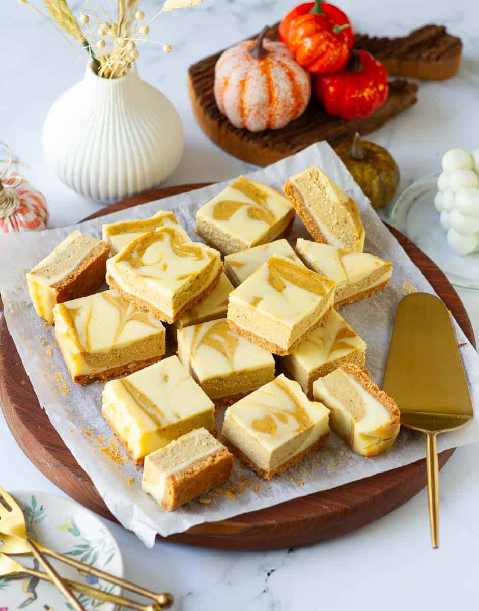 Pumpkin Swirl Cheesecake Bars Recipe