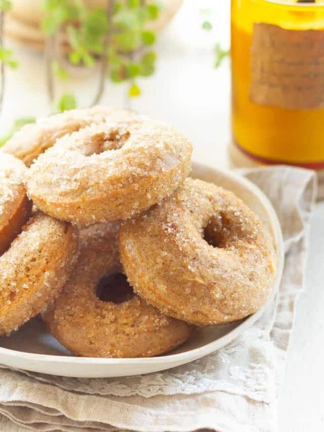 Baked Apple Donuts with Cinnamon Sugar