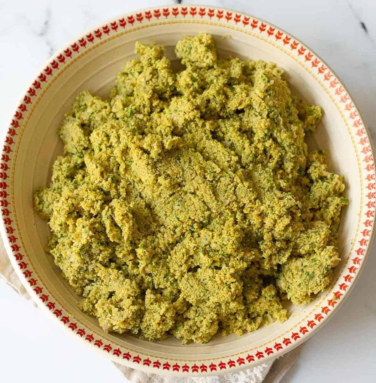 falafel mixture in a bowl.