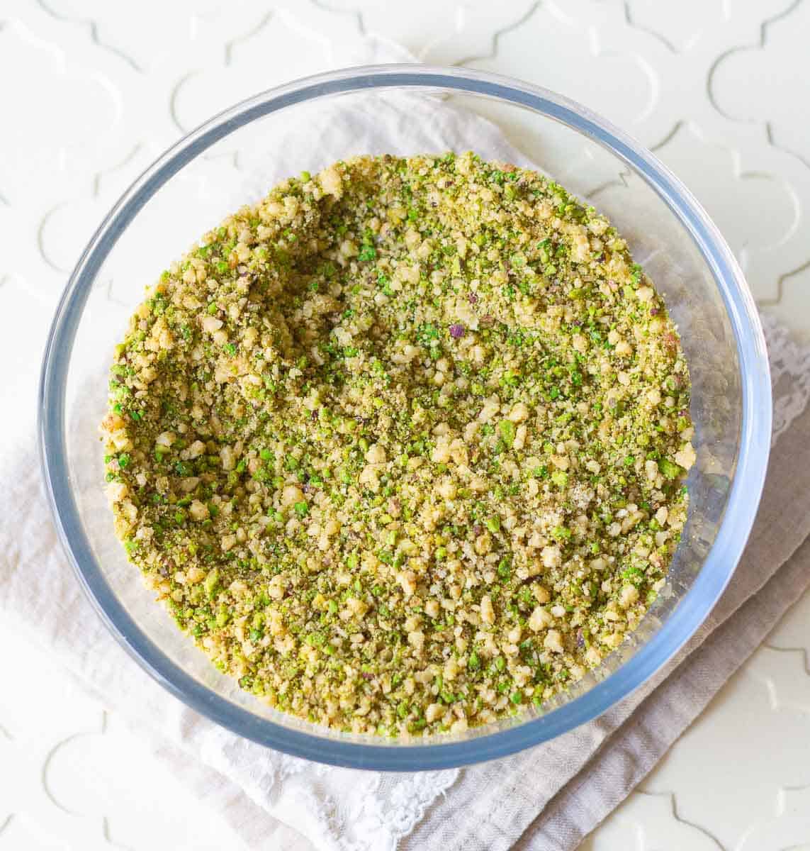 Chopped walnuts and pistachios