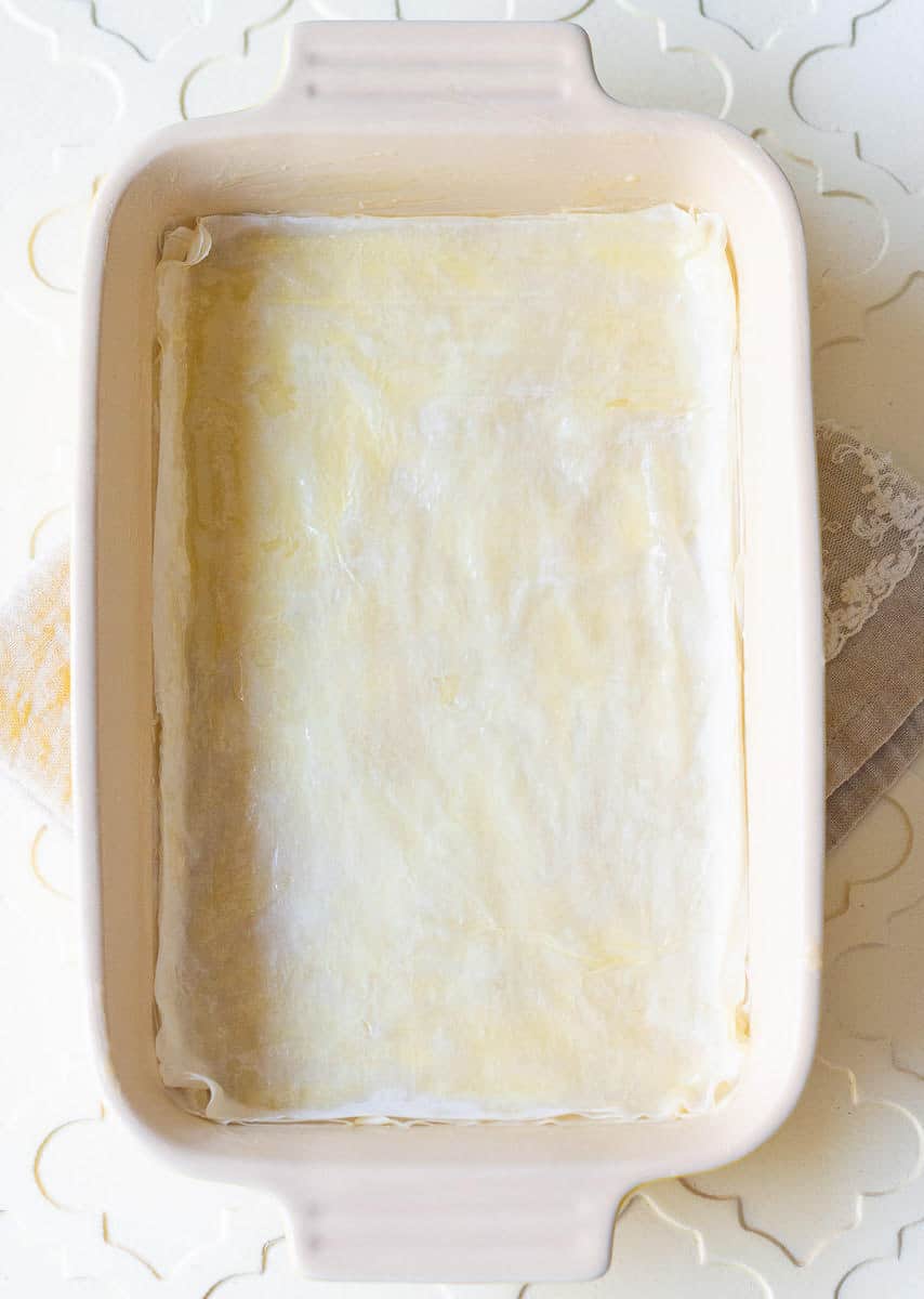 Layer the phyllo pastry