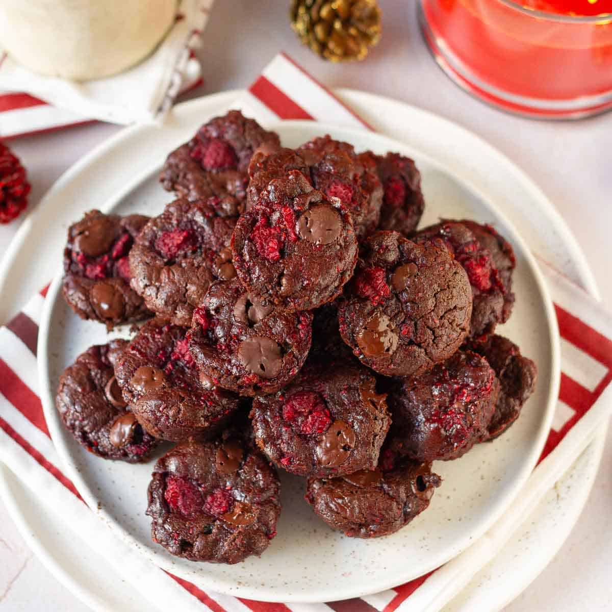 Chocolate Raspberry Brownie Bites