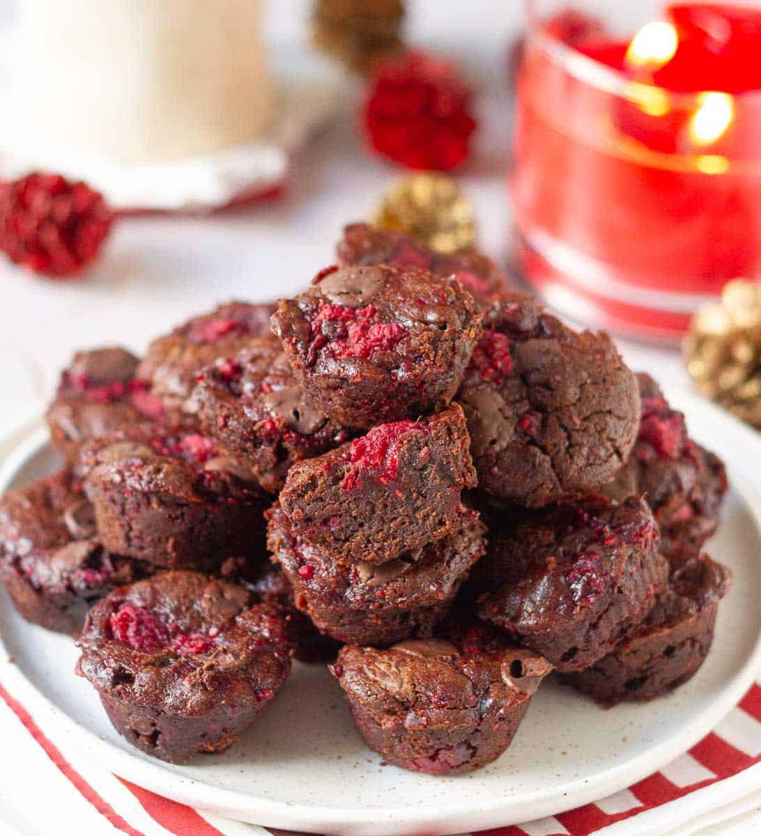 Chocolate Raspberry Brownie Bites