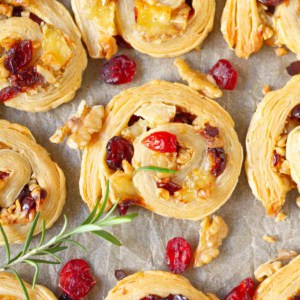 Cranberry Brie Puff Pastry Bites.