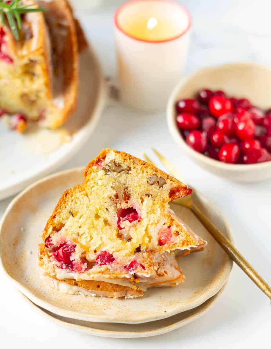 Slice of Cranberry Pound Cake