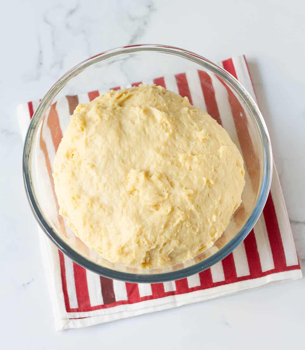 proofed dough for mallorca bread