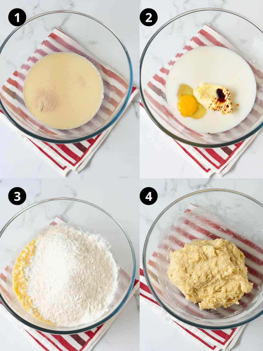 Steps for making Mallorca Bread dough