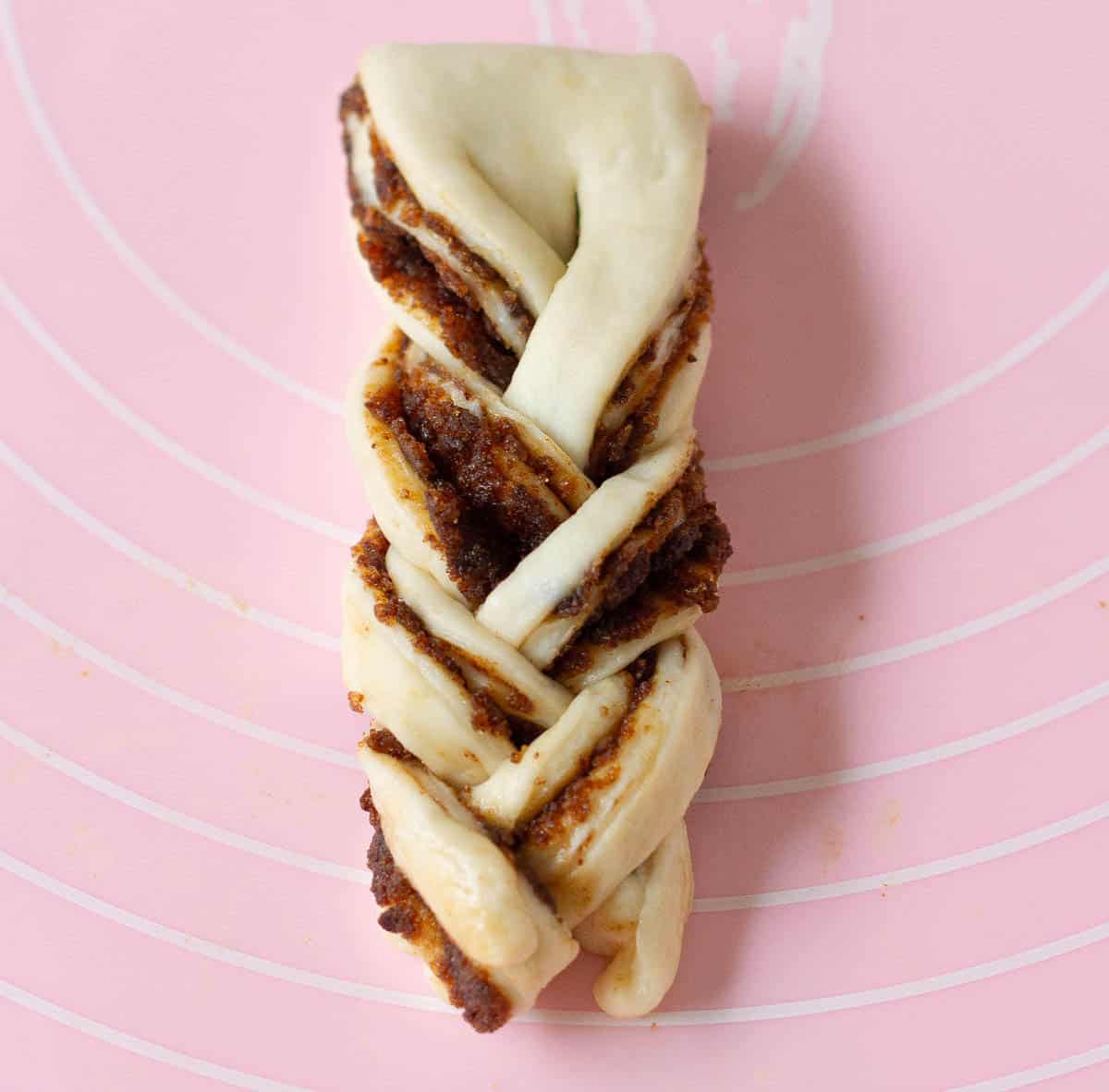 Braided dough strip