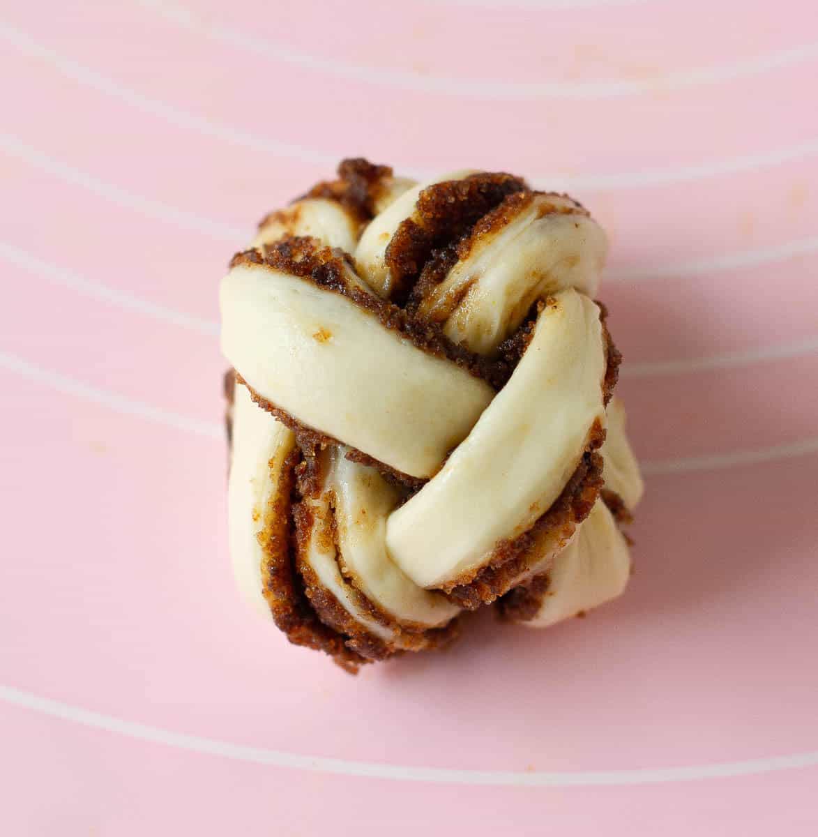 Rolled up dough braid